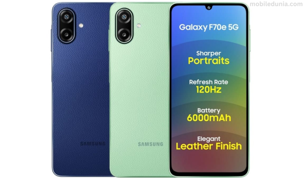 Samsung Galaxy F70 5G with 6000mAh battery and 64MP camera design