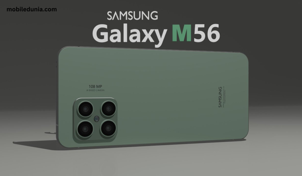 Samsung Galaxy M56 5G back panel with triple camera setup