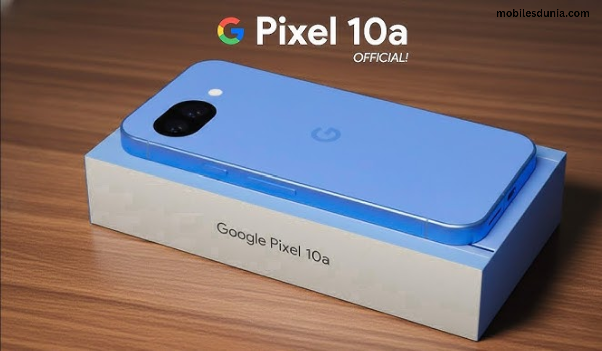 Google Pixel 10a स्मार्टफोन का फ्रंट और बैक डिज़ाइन