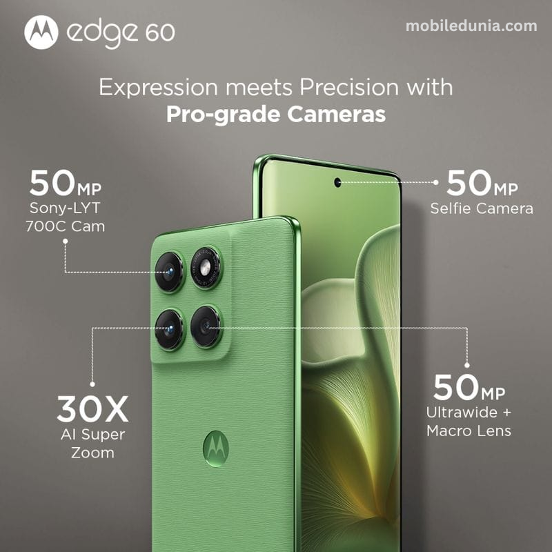 Motorola Edge 60 Fusion स्मार्टफोन का फ्रंट डिजाइन और कर्व्ड डिस्प्ले