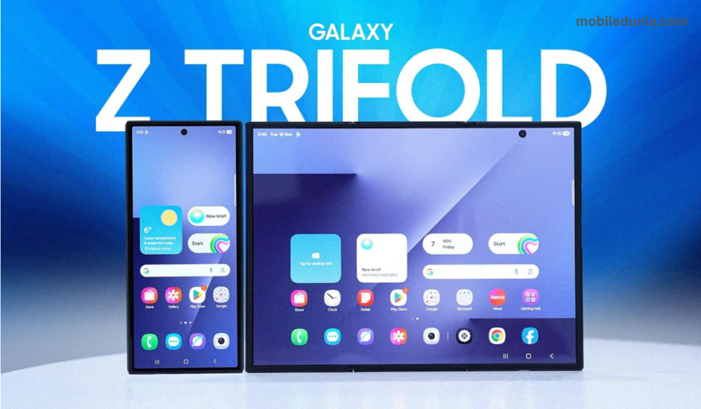 Samsung Galaxy Z TriFold का पूरा खुला हुआ टैबलेट जैसा डिस्प्ले