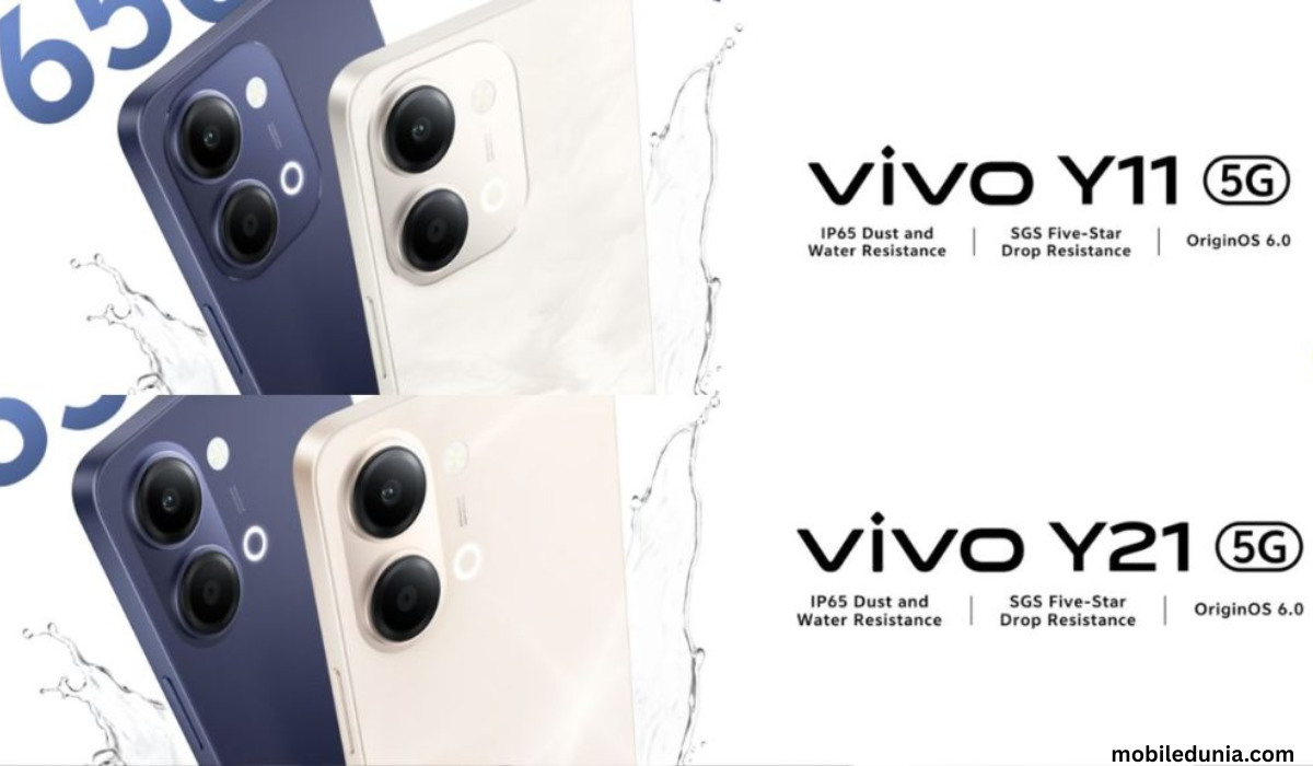 Vivo Y11 5G स्मार्टफोन का फ्रंट डिजाइन और बड़ा डिस्प्ले